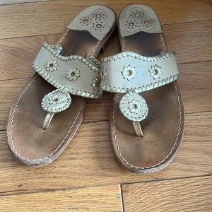 Gold and tan Jack Rogers sandals